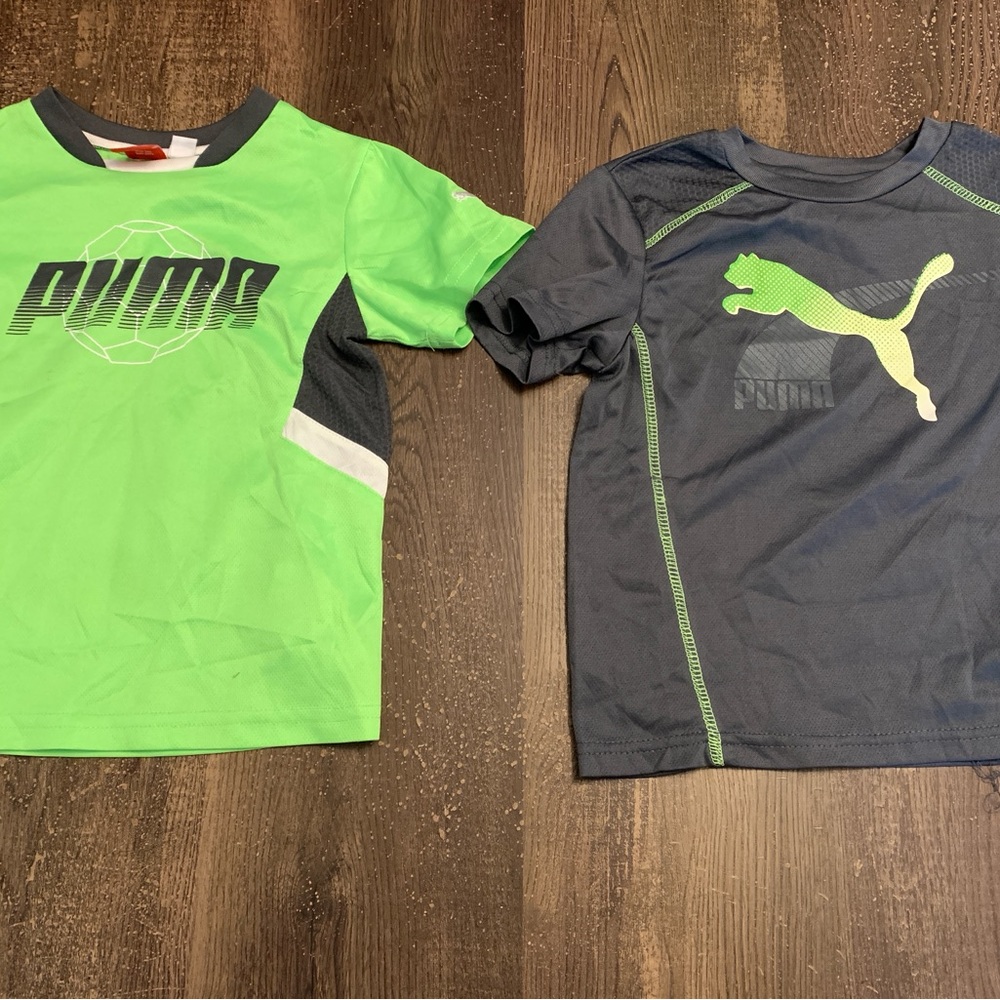 Puma Kids' Lime Green and Charcoal Tees